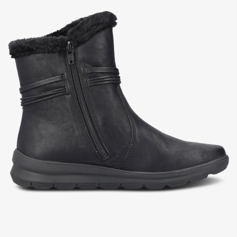 Bequemer, warm gefütterter Stiefel mit seitlichem Reißverschluss und rutschfester Sohle in schlichter Optik