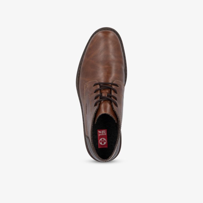 Eleganter brauner Lederschuh mit Schnürung und glatter Oberfläche, hochwertig verarbeitet und komfortabel