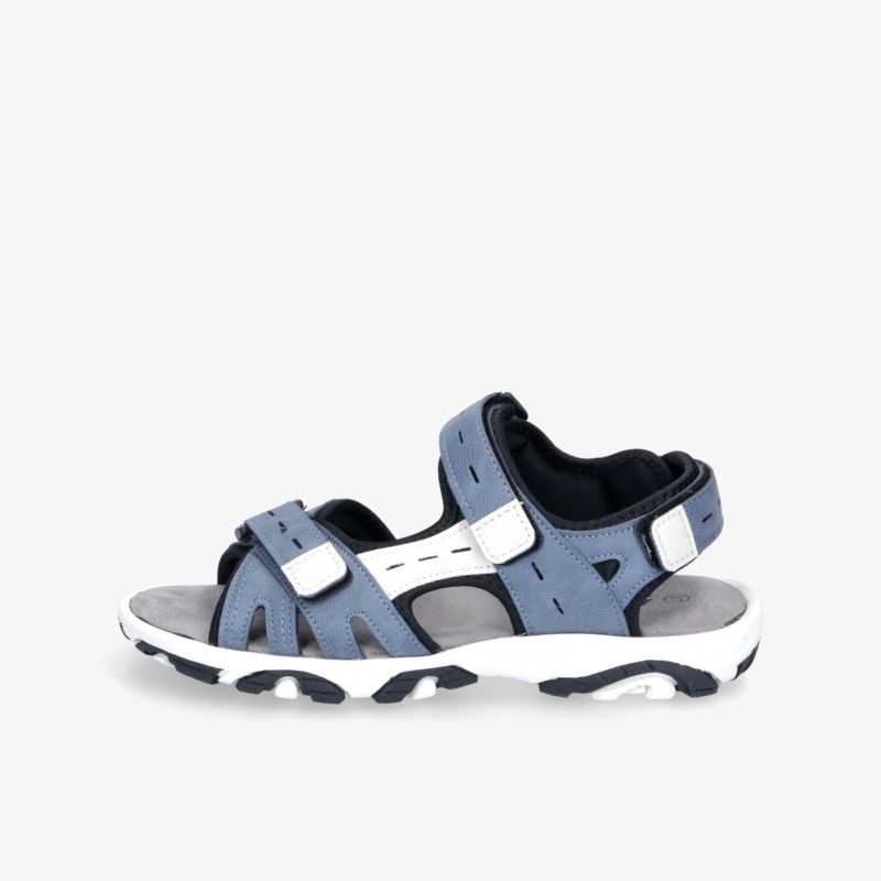 Bequeme, blaue Sandale mit verstellbaren Riemen und rutschfester Sohle für vielseitigen Freizeitkomfort.