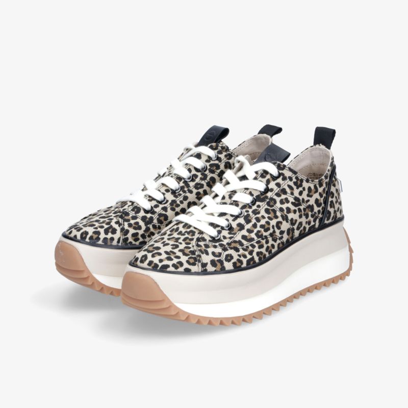 Modische Plateau-Sneaker mit auffälligem Leopardenmuster und rutschfester Sohle für hohen Tragekomfort