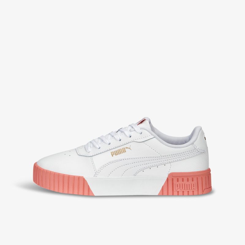Moderner Sneaker mit weißem Obermaterial und rosafarbenem Akzent, ideal für Komfort und Stil.