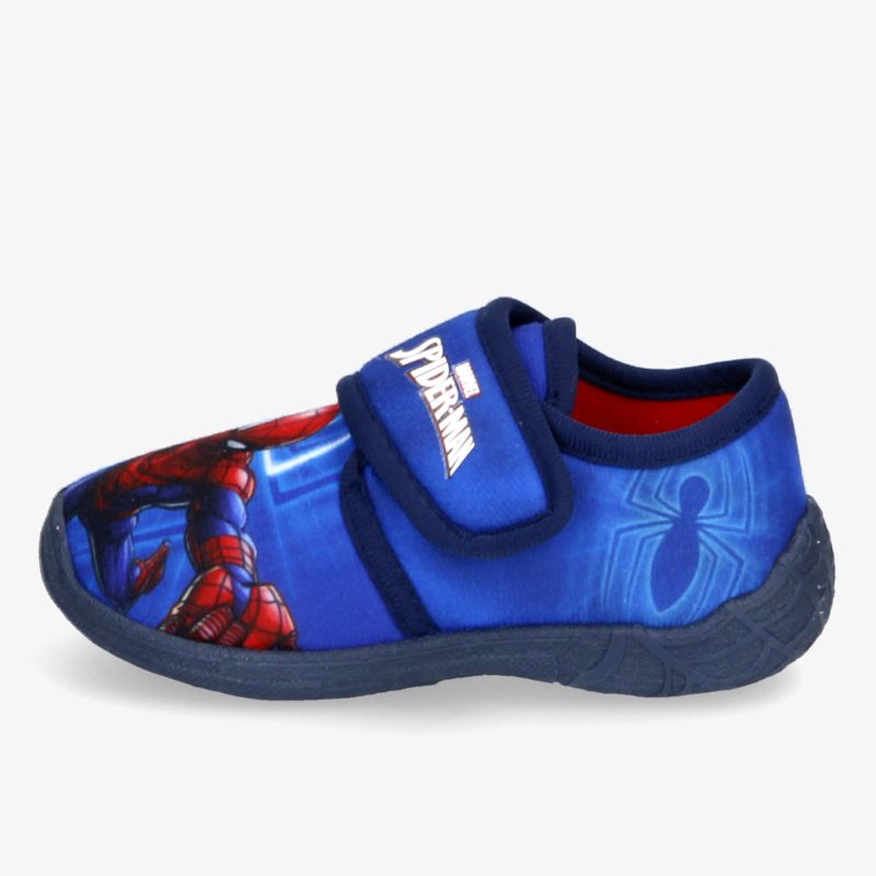 Blaue Schuhe mit Spiderman-Design und Klettverschluss für optimalen Halt und Komfort.