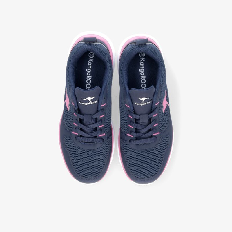 Perfekte Laufschuhe in Blau mit pinken Akzenten, ideal für Komfort und optimale Leistung beim Sport.