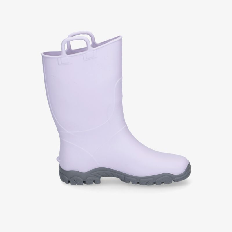 Robuste, langlebige lila Gummistiefel mit rutschfester Sohle und praktischen Griffen für optimalen Komfort.