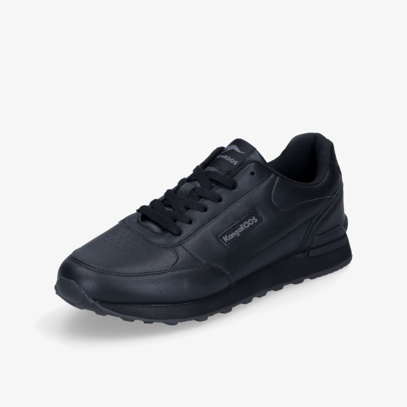 Schwarzer bequemer Sneaker mit robuster Sohle und schnürbarem Design für vielseitigen Alltag