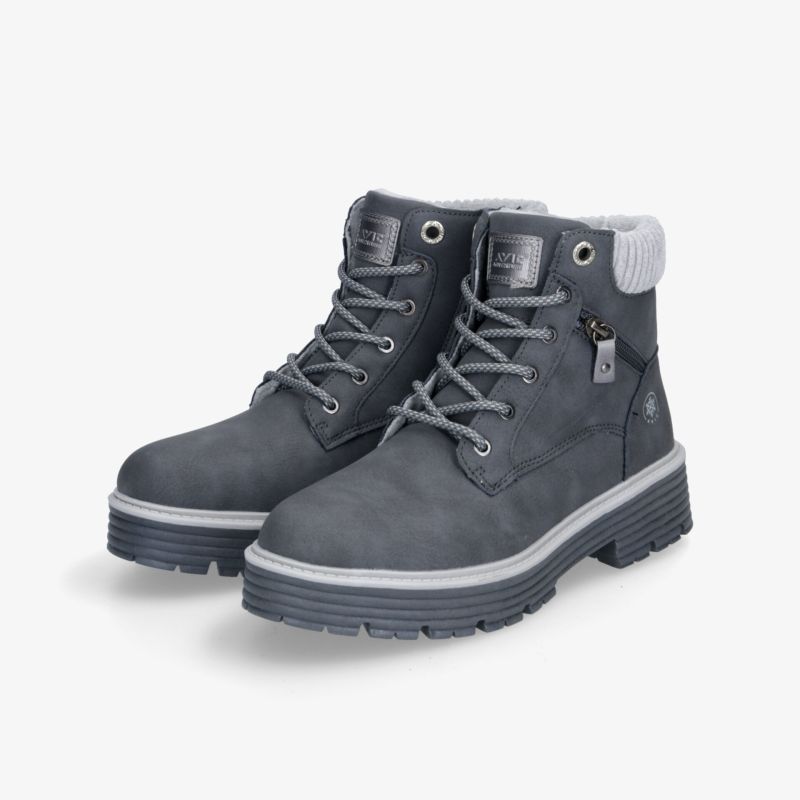Stilvolle graue Stiefel mit robustem Design, ideal für kalte Tage und rutschfesten Halt.