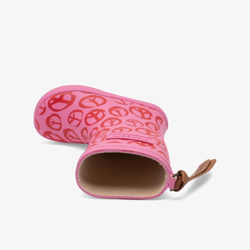 Rosa Kinder-Gummistiefel mit rutschfester, flexibler und robuster Sohle, ideal für nasse Bedingungen