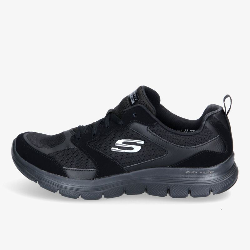 Schwarzer Sneaker mit hoher Komfortsohle und sportlichem Design für optimalen Halt.