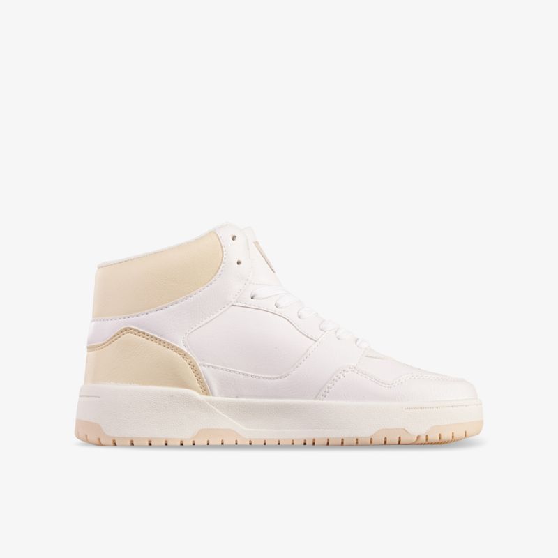 Moderner weißer Sneaker im Mid-Top-Design mit bequemem Sitz und stilvollem Look. Perfekt für jeden Anlass.