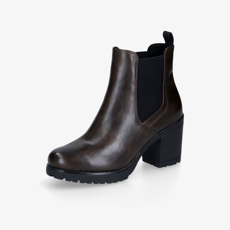 Eleganter Chelsea Stiefel aus hochwertigem Leder mit robustem Blockabsatz und rutschfester Profilsohle