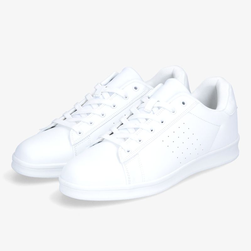 Elegante weiße Sneaker mit modernem Design, perfekt für vielseitige Gelegenheiten und einen zeitlosen Look.