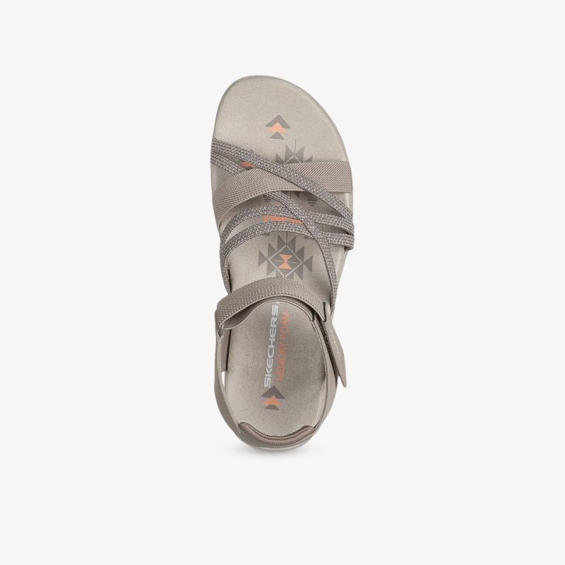 Bequeme taupefarbene Ledersandale mit verstellbarem Riemen und gepolstertem Fußbett, ideale Sommerschuhwahl