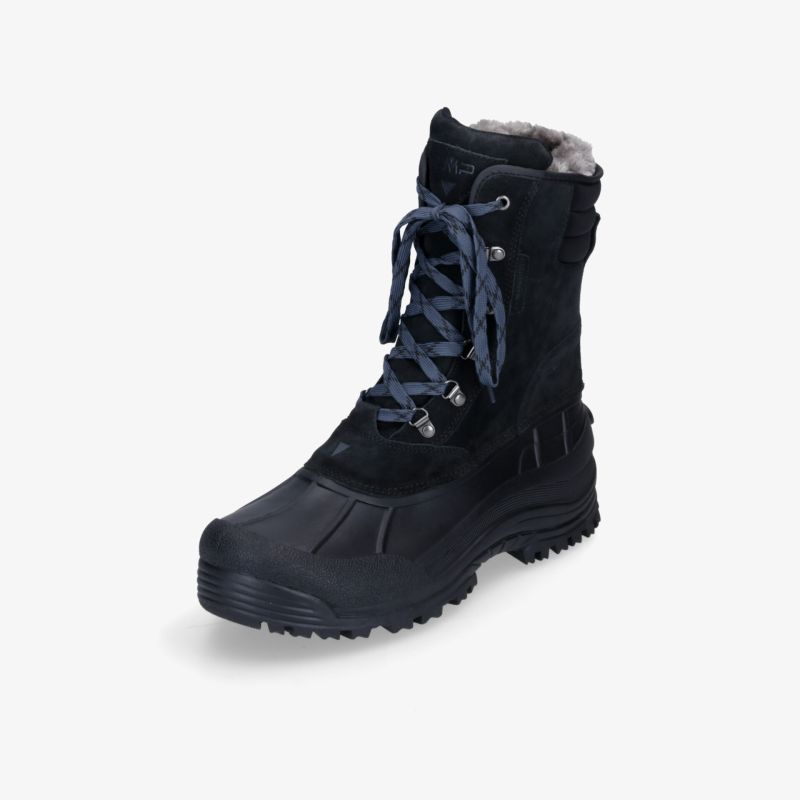Strapazierfähiger Winterstiefel mit Fellfutter und stabiler Sohle für kalte Outdoor-Abenteuer.
