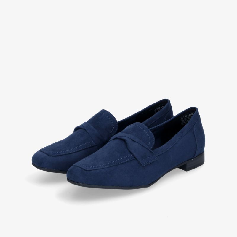 Klassische blaue Loafer mit elegantem Design und bequemer Passform, ideal für vielseitige Styling-Optionen.