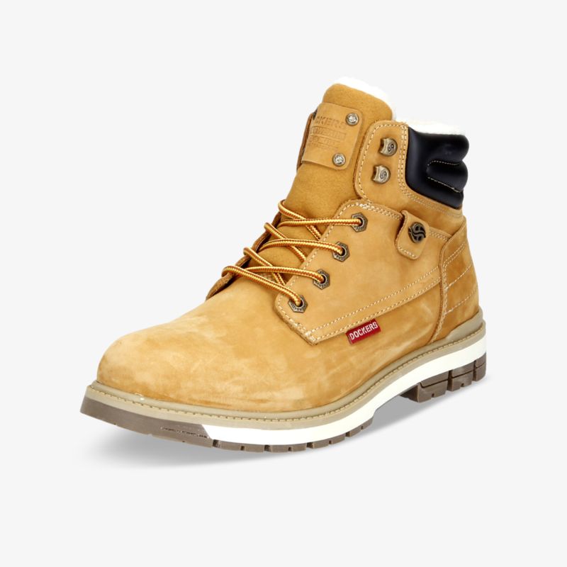 Langlebiger und stilvoller outdoor-tauglicher Stiefel mit rutschfester Sohle.