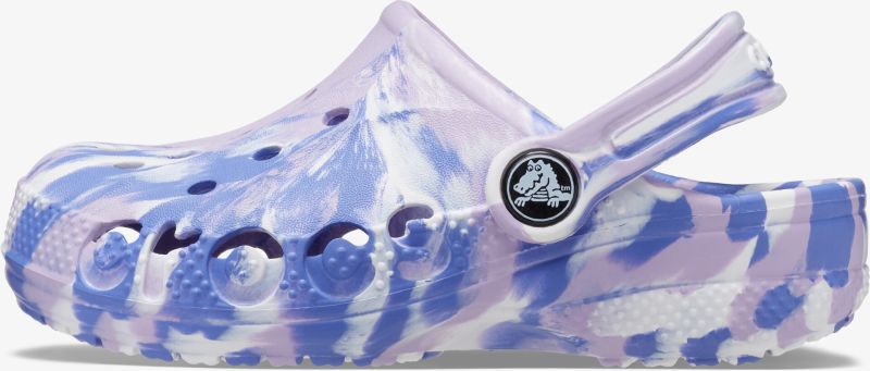 Bequeme und stylische Clogs in Flieder und Blau für vielseitige Freizeitaktivitäten geeignet.