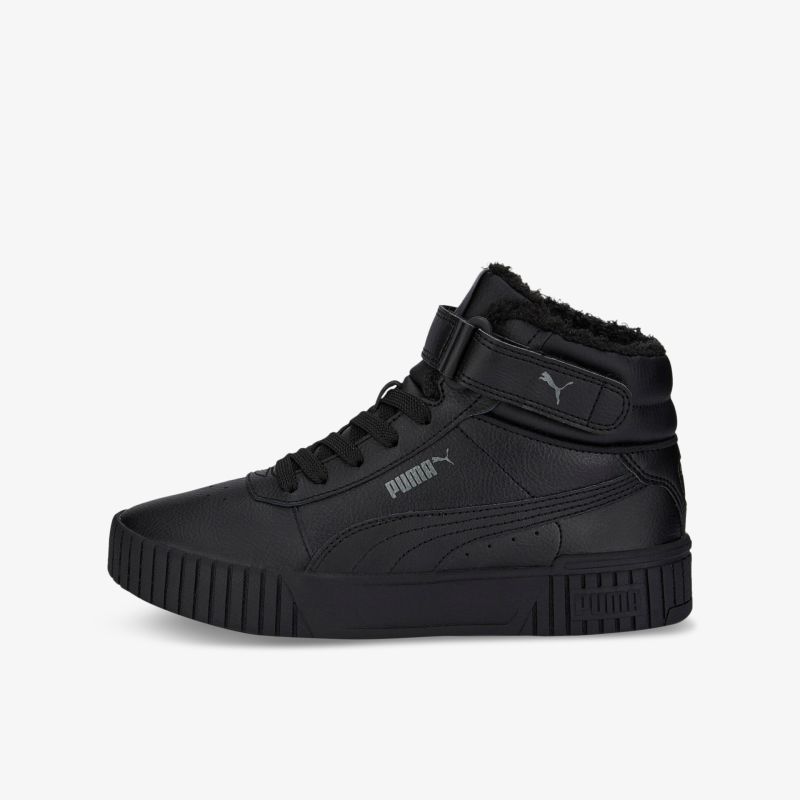 Stylischer schwarzer Mid-Top-Sneaker mit robuster Sohle und gepolsterter Innensohle für optimalen Komfort