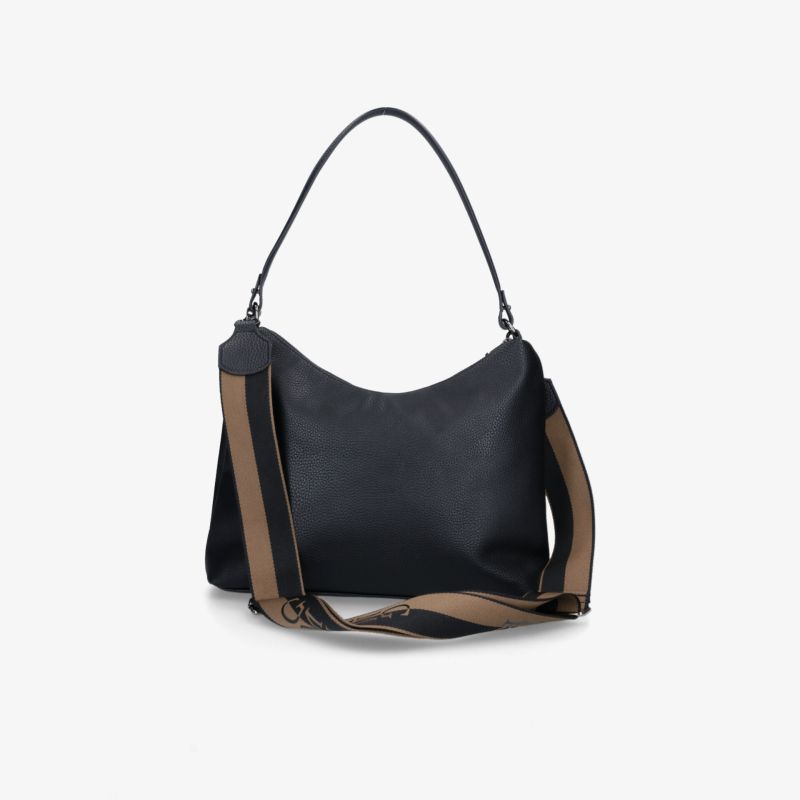 Schwarze Schultertasche mit verstellbarem Tragegurt und geräumigem Innenfach für vielseitigen und eleganten Alltagsgebrauch