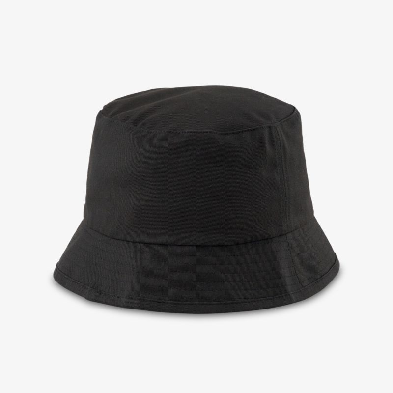 Schwarzer Bucket Hat, moderne und vielseitige Kopfbedeckung für jeden Anlass. Ideal für stilvolle Outfits.
