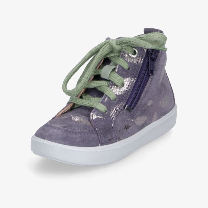 Kinderschuh Sneaker mit Reißverschluss und Schnürsenkeln, komfortabel und modisch, rutschfeste weiße Sohle