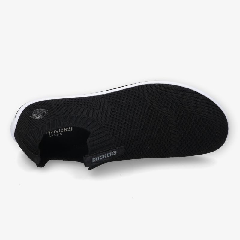 Stilvoller schwarzer Schuh mit flexibler Sohle für optimalen Komfort und modernes Design.