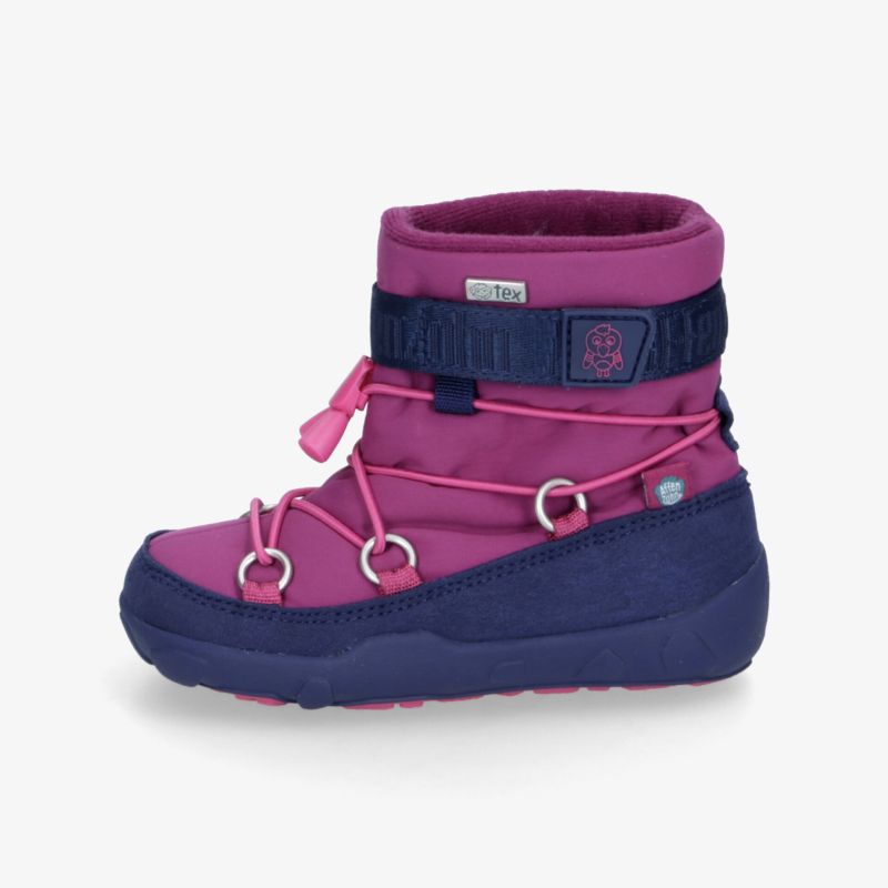 Warmer Winterstiefel in Pink und Blau mit robuster Sohle und praktischem Verschluss für optimalen Halt