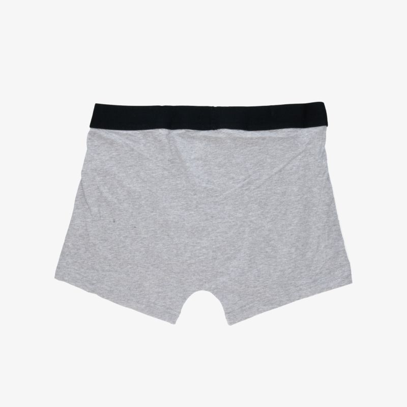 Grau-schwarze Boxershorts mit elastischem Bund und weichem, hautfreundlichem Material für hohen Tragekomfort