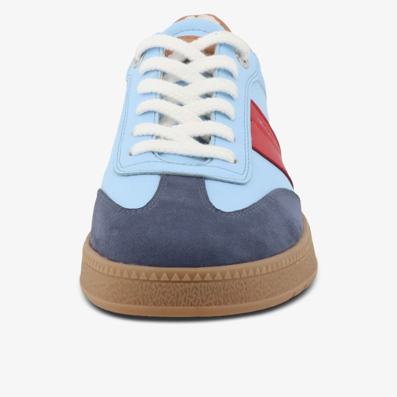 Bunter Sneaker mit komfortabler Passform und abriebfester Gummisohle, Frontansicht mit Schnürung