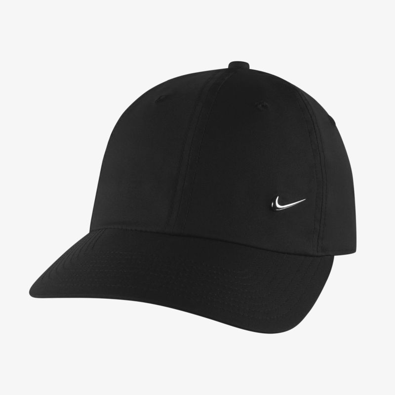 Stylische schwarze Sportcap mit Markenzeichen, ideal für den Alltag und Freizeitaktivitäten.