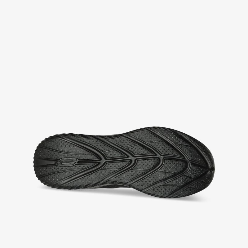 Rutschfeste, langlebige schwarze Schuhsohle mit griffigem Profil für optimalen Halt und Komfort