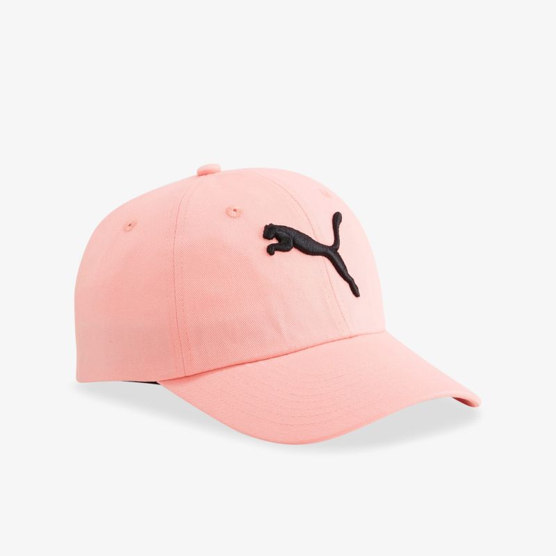 Stylische rosa Baseballcap mit schwarzem Logo, perfekt für Freizeit und Sport, bietet Komfort und modisches Design.