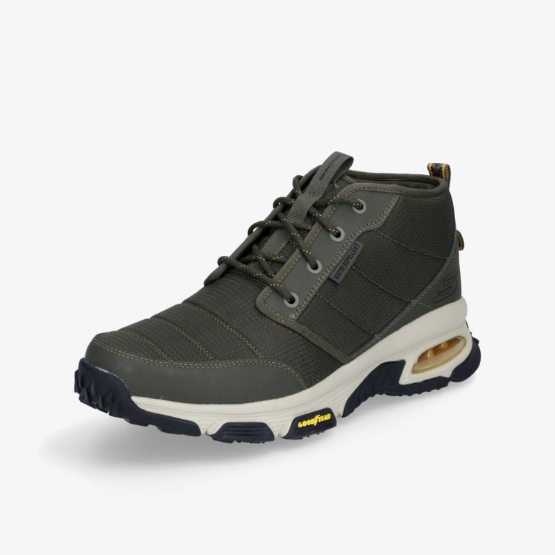 Stylischer sneakerartiger Schuh in Olivgrün mit komfortabler Sohle und modernem Design.