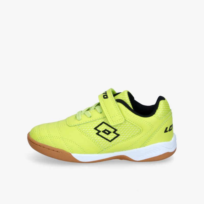 Leuchtend gelber Sportschuh mit stabilem Verschlussband und rutschfester Sohle für optimalen Halt