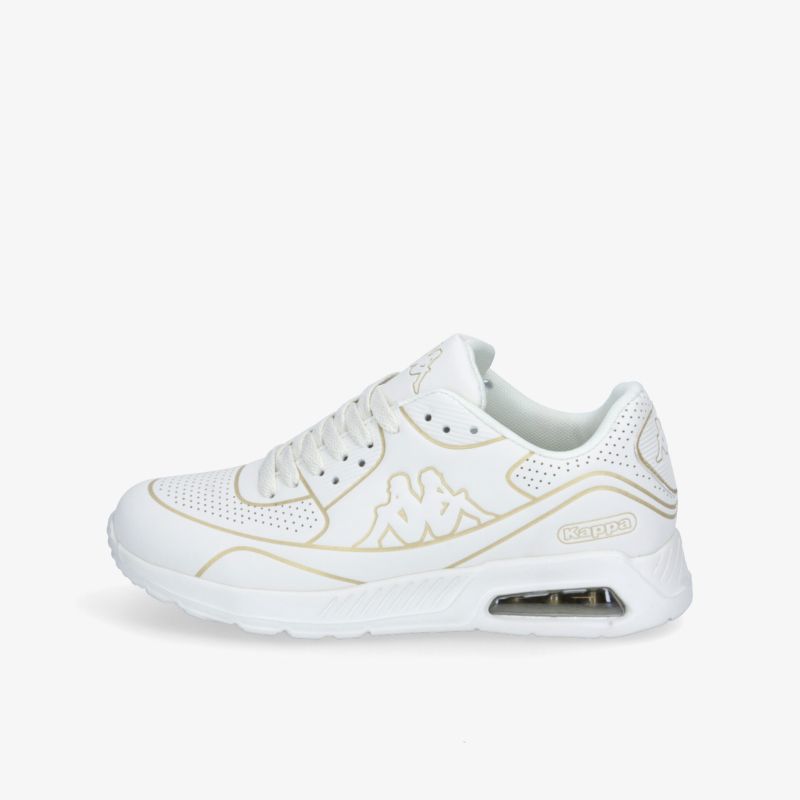 Weißer Sneaker mit gepolsterter Sohle und Belüftung für maximalen Komfort und Stil.