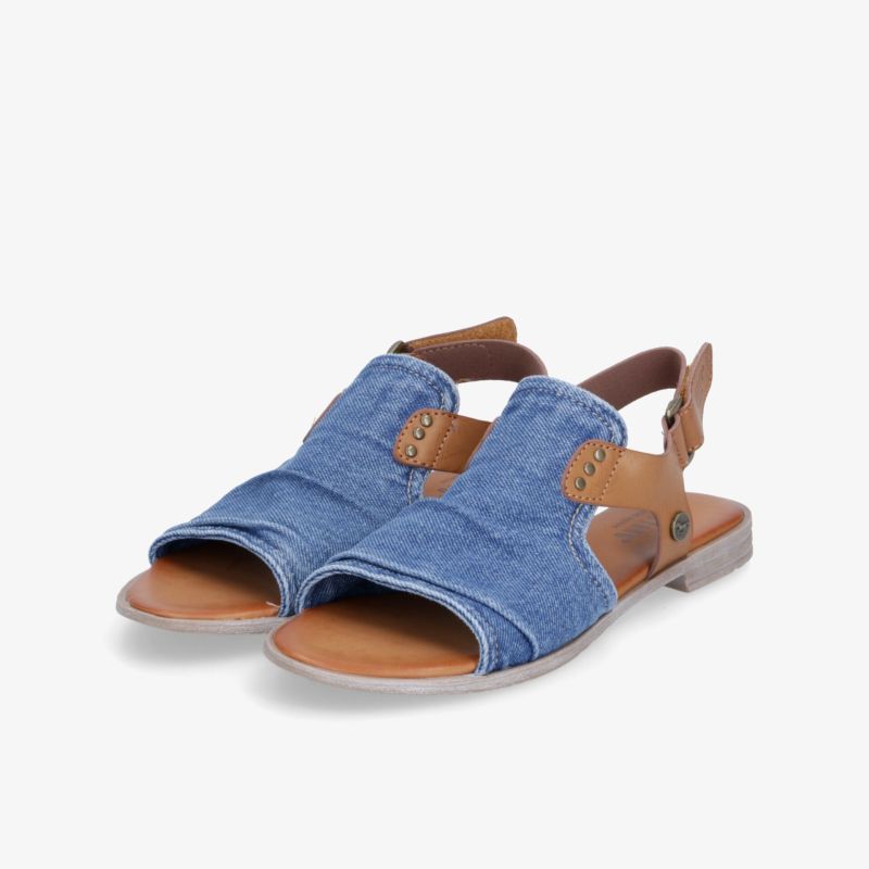Bequeme blaue Sandalen mit offenem Zehenbereich und verstellbaren Riemen für lockeren Freizeitlook