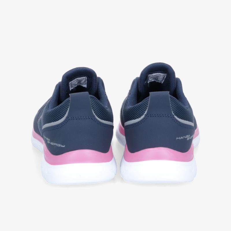 Bequeme und modische Sneakers in Blau mit pinken Details, ideal für Freizeitaktivitäten und Alltag.