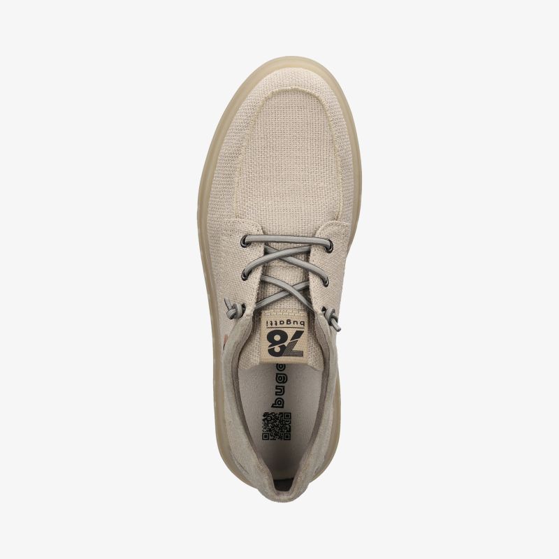 Bequemer leichter Schuh aus atmungsaktivem Textil mit flexibler Sohle und modernem Design in Beige, Draufsicht