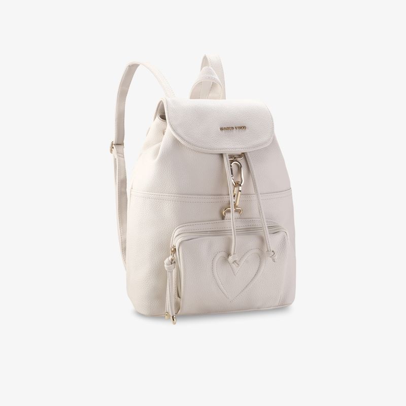 Eleganter weißer Rucksack mit stilvollem Design und praktischen Fächern