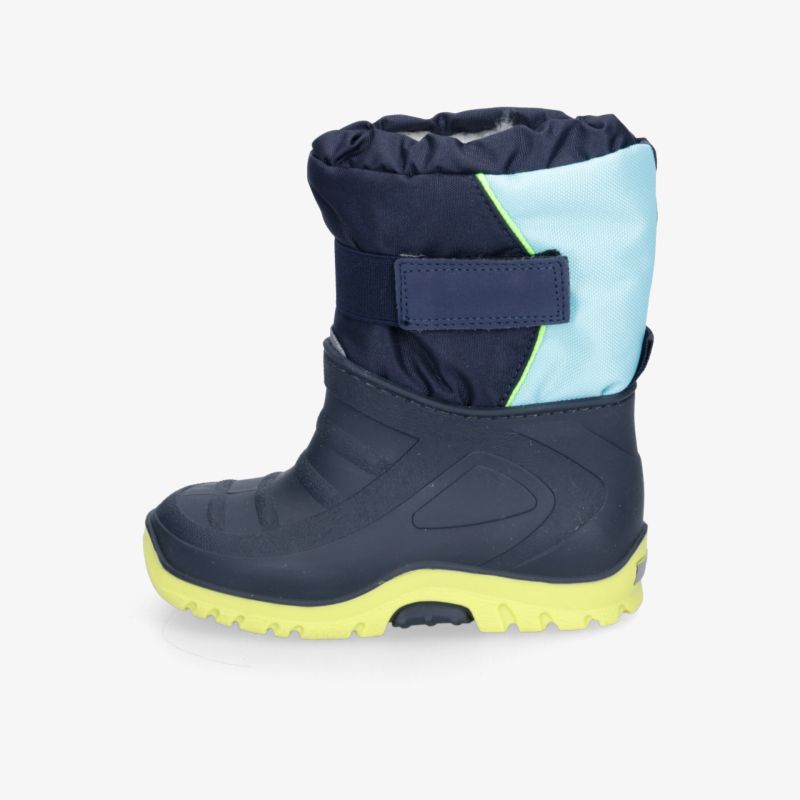 Robuster, wasserdichter Stiefel mit isolierendem Innenfutter und rutschfester Sohle für kalte Tage.