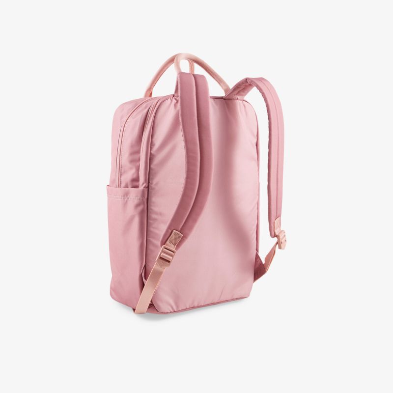 Stilvoller pinker Rucksack mit verstellbaren Trägern und seitlicher Tasche, ideal für den täglichen Gebrauch.
