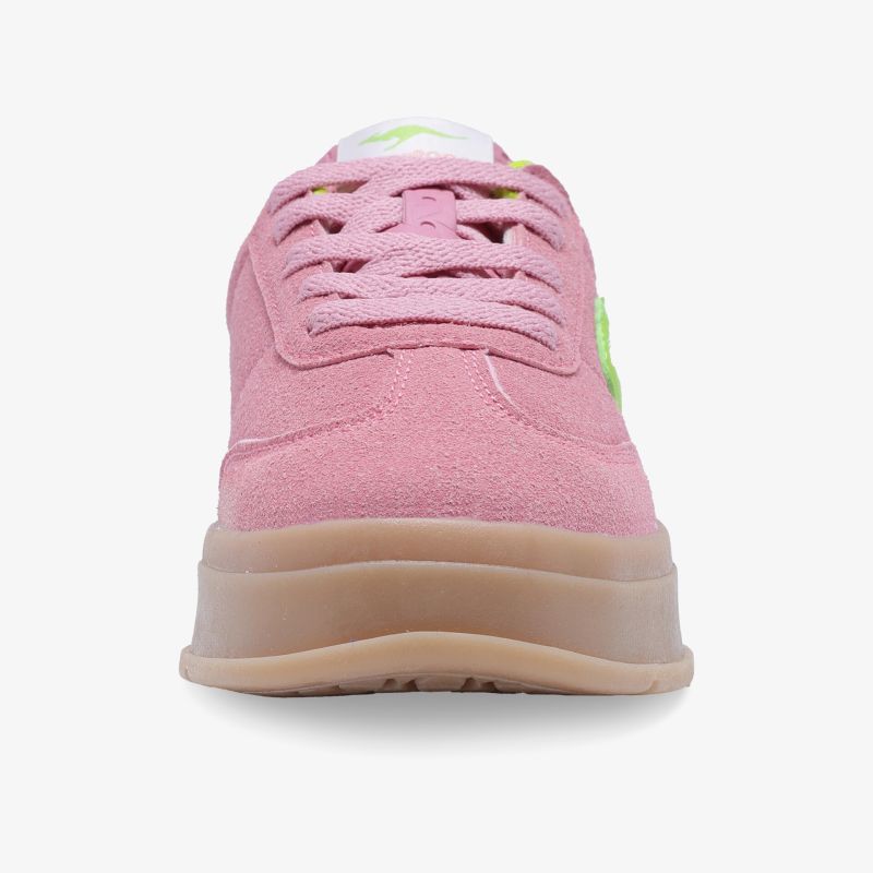 Rosa Sneaker mit robuster, bequemer Sohle und modernem, sportlichem Design in Frontansicht