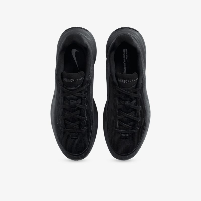 Schwarze Sneaker Paar mit moderner Schnürung, atmungsaktivem Material und robustem Design in Draufsicht