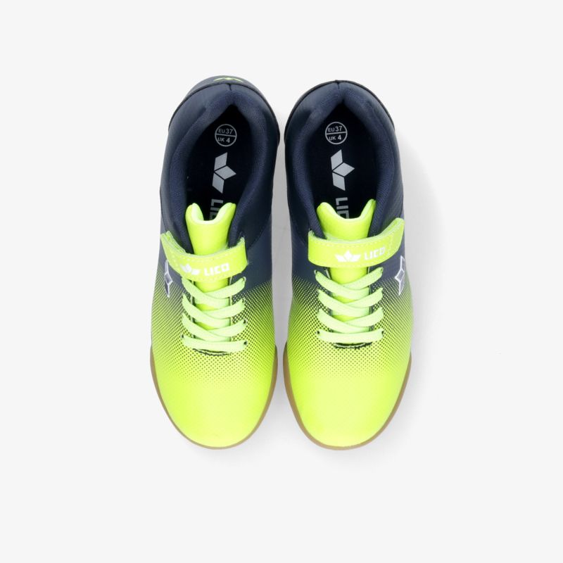 Stylische Sportschuhe in Neongelb und Dunkelblau mit komfortabler Passform und rutschfester Sohle.