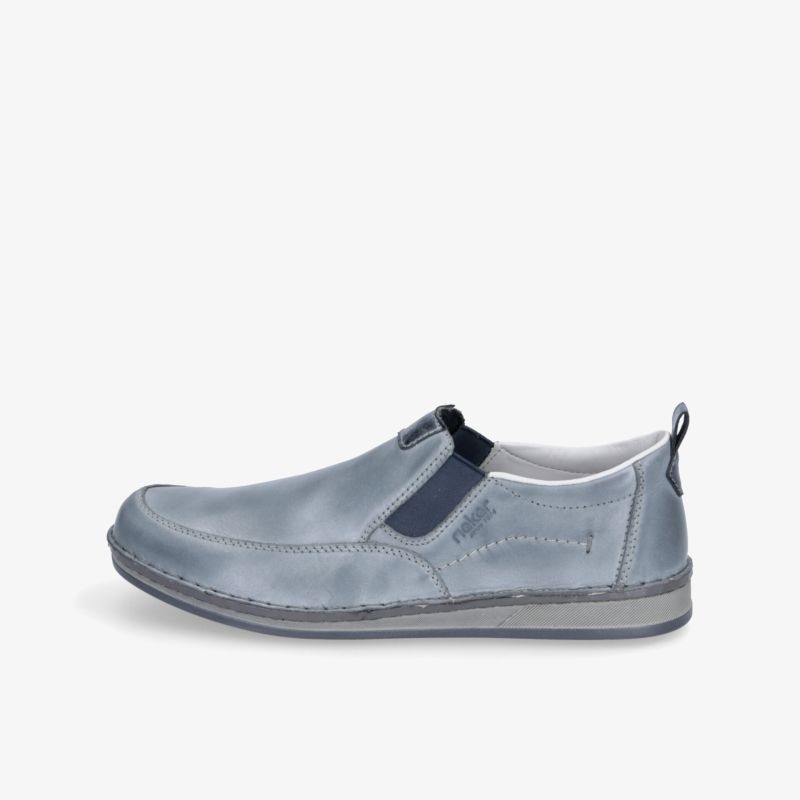 Moderner, leichter Slipper in elegantem Grau mit elastischen Einsätzen und strapazierfähiger Sohle.