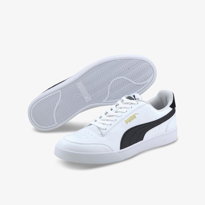 Moderner weißer Sneaker mit schwarzem Streifen, ideal für sportlichen und stilvollen Auftritt