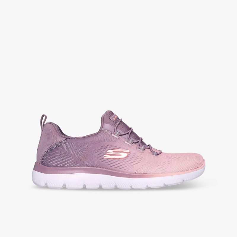 Leichter lila Sportschuh mit flexibler, rutschfester Sohle und komfortabler Passform seitlich im Profil