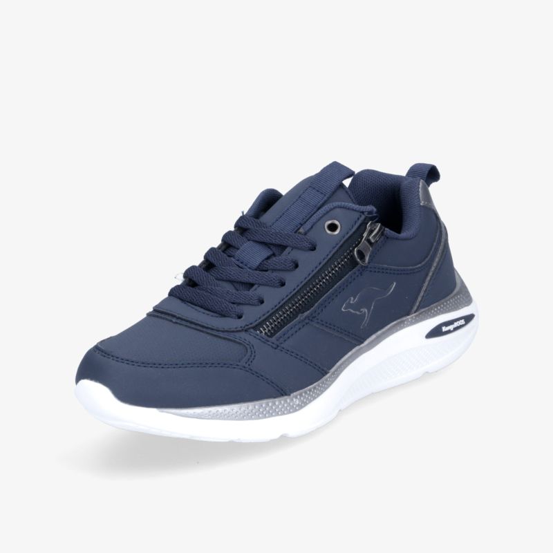 Moderner leichter Sportschuh mit Reißverschluss in blauer Farbe, atmungsaktiv und bequem für hohen Tragekomfort