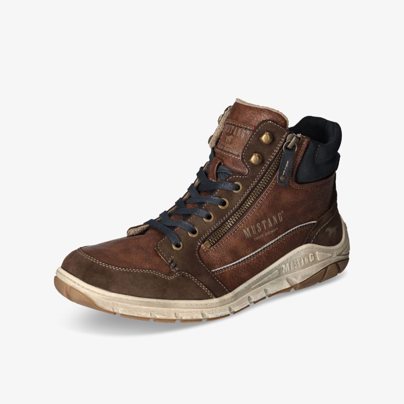 Modische braune knöchelhohe Stiefel mit seitlichem Reißverschluss und komfortabler Sohle für vielseitigen Stil.