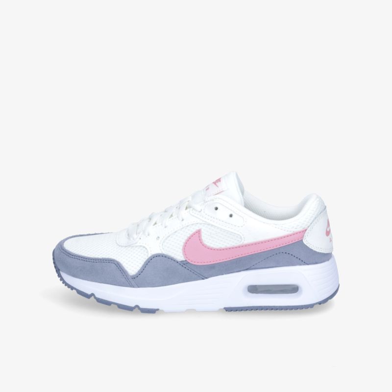 Moderner weiß-grauer Sneaker mit rosafarbenem Akzent, ideal für sportlichen und lässigen Look.