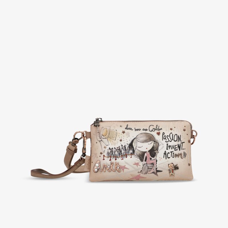 Stylische kompakte Tasche mit trendigem Motiv, praktische Größe, Reißverschluss und verstellbarem Schulterriemen